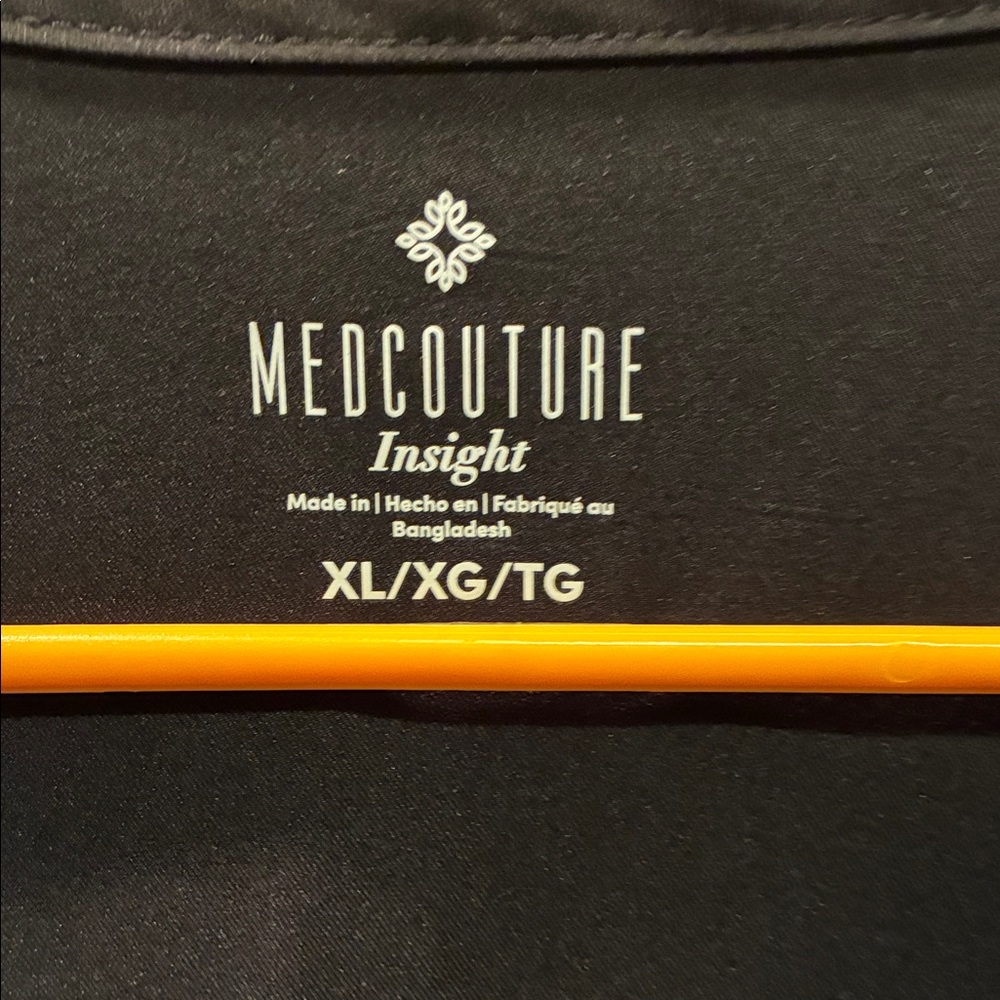 Med Couture Black V-Neck Scrub Top